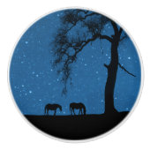  paarden bij nacht keramische knop (Voorkant)