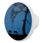  paarden bij nacht keramische knop (Rechts)