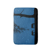 Paarden bij nachtkat badmat (Voorkant Verticaal)