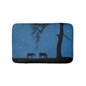 Paarden bij nachtkat badmat (Voorkant)
