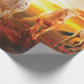 Paarden bij zonsondergang cadeaupapier (Hoek)