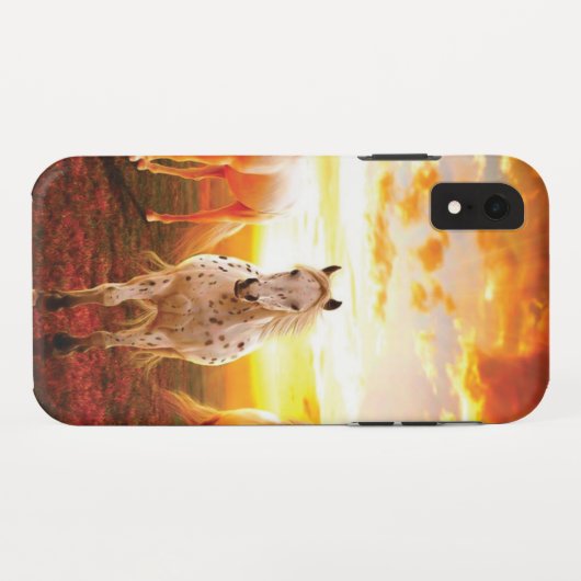 Paarden bij zonsondergang Case-Mate iPhone case (Achterkant (horizontaal))
