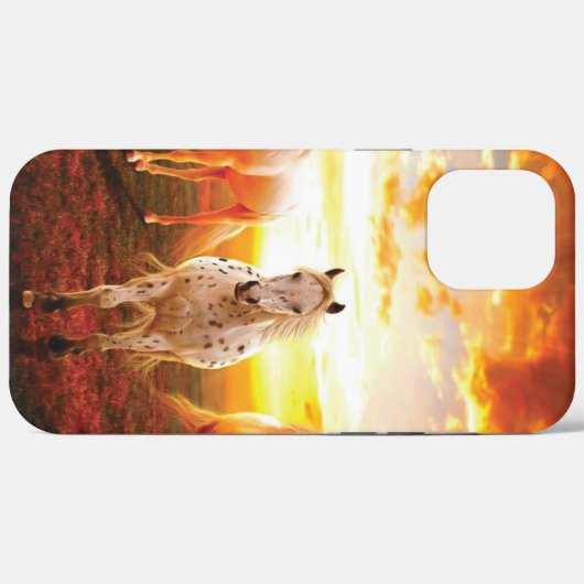Paarden bij zonsondergang Case-Mate iPhone case (Achterkant (horizontaal))