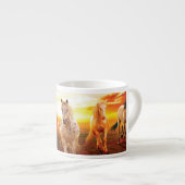 Paarden bij zonsondergang espresso kop (Voorkant rechts)