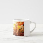 Paarden bij zonsondergang espresso kop (Rechts)