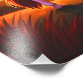 Paarden bij zonsondergang foto afdruk (Hoek)