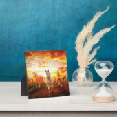 Paarden bij zonsondergang fotoplaat (Insitu)