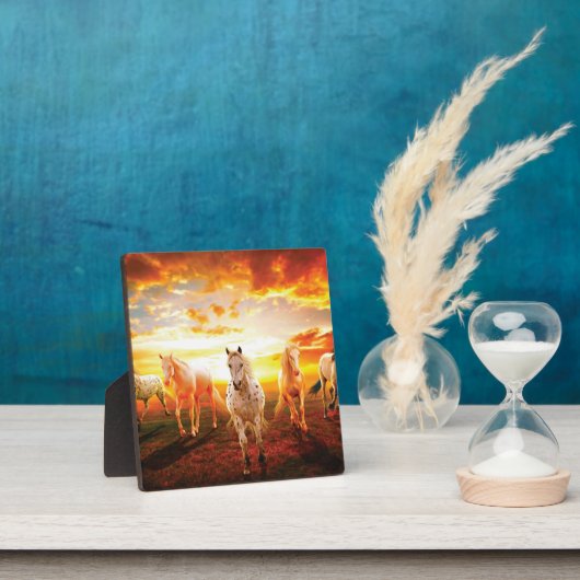 Paarden bij zonsondergang fotoplaat (Insitu)