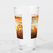 Paarden bij zonsondergang glas (Links)