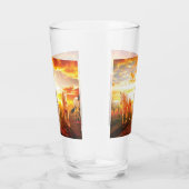 Paarden bij zonsondergang glas (Rechts)