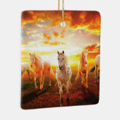 Paarden bij zonsondergang keramisch ornament (Rechts)