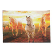 Paarden bij zonsondergang kussensloop (Achterkant-Rechts)