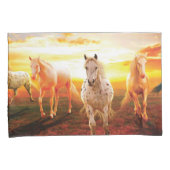 Paarden bij zonsondergang kussensloop (Voorkant-Rechts)
