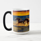 Paarden bij zonsondergang mok (Links)