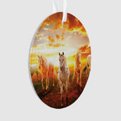Paarden bij zonsondergang ornament (voorkant)