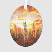Paarden bij zonsondergang ornament (voorkant)