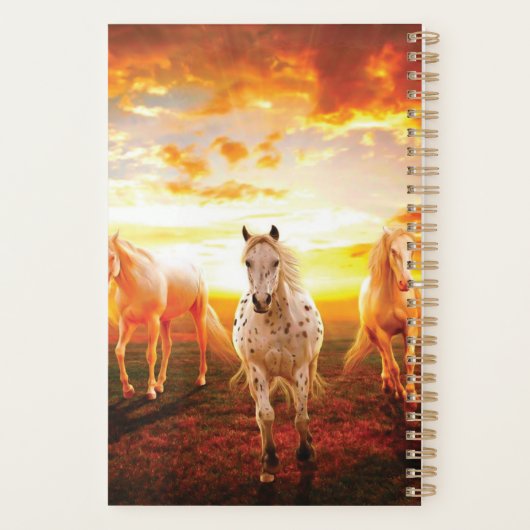 Paarden bij zonsondergang planner (Achterkant)