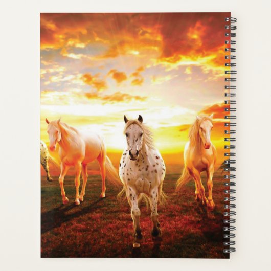 Paarden bij zonsondergang planner (Achterkant)