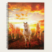 Paarden bij zonsondergang planner (Voorkant)