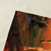 Paarden bij zonsondergang strandlaken (In situ)