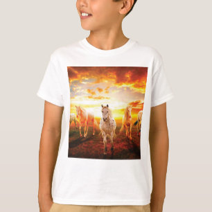 Paarden bij zonsondergang t-shirt