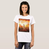Paarden bij zonsondergang t-shirt (Voorkant volledig)