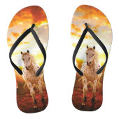 Paarden bij zonsondergang teenslippers (Voetbed)