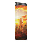 Paarden bij zonsondergang thermosbeker (Geroteerd rechts)