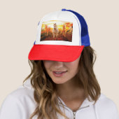 Paarden bij zonsondergang trucker pet (In situ)