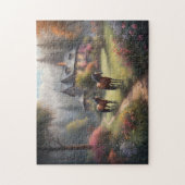 Paarden bij zonsopgang legpuzzel (Verticaal)