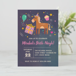 Paarden Birthday Birth-Neigh Invitation any age Kaart