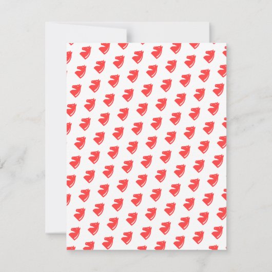 Paarden Birthday Invitations Coral Red Kaart (Achterkant)