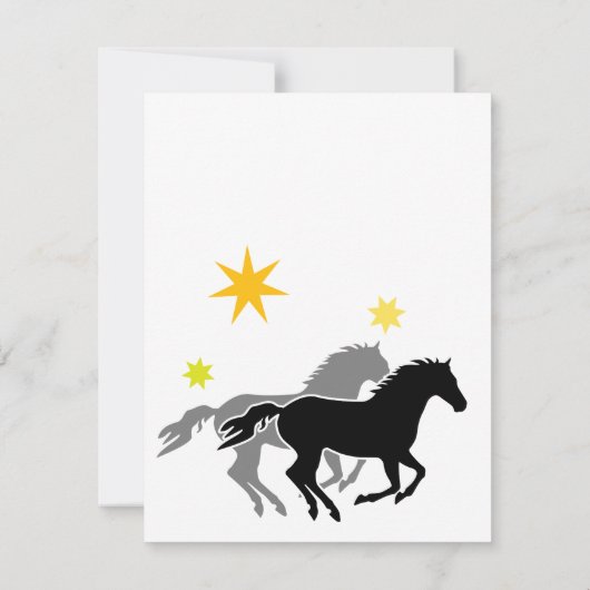 Paarden Birthday-uitnodigingen Kaart (Achterkant)