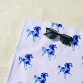 Paarden Blauw Strandlaken - Kies kleuren (In situ)