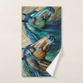 Paarden Blauwgroen Bad Handdoek (Handdoek)