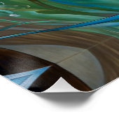 Paarden Blauwgroen blauw groen bruin Perfect Poster (Hoek)