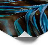 Paarden Blauwgroen blauw groen bruin Perfect Poster (Hoek)