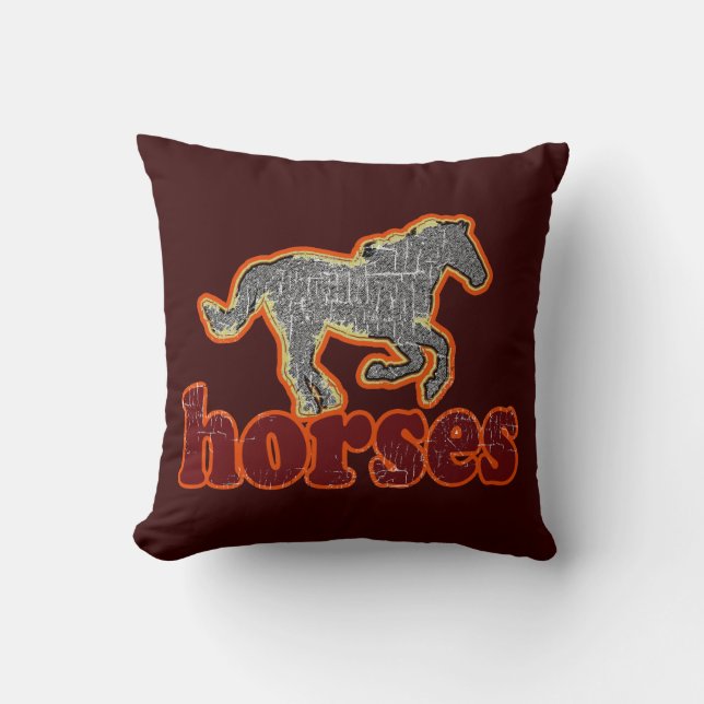 paarden boerderij-achtige decor kussen (Voorkant)