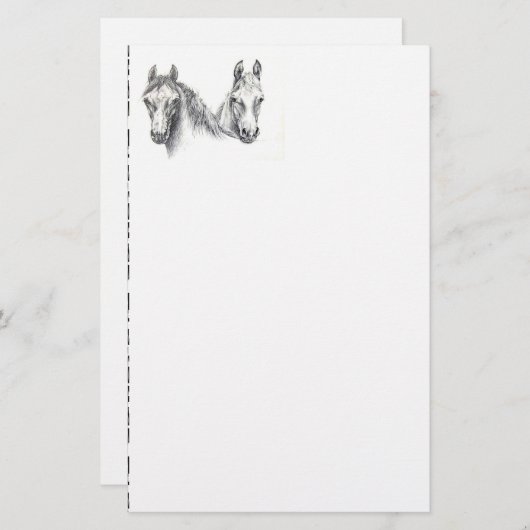 Paarden Briefpapier (Voorkant / Achterkant)
