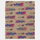 Paarden bruin fleece deken (Voorkant)