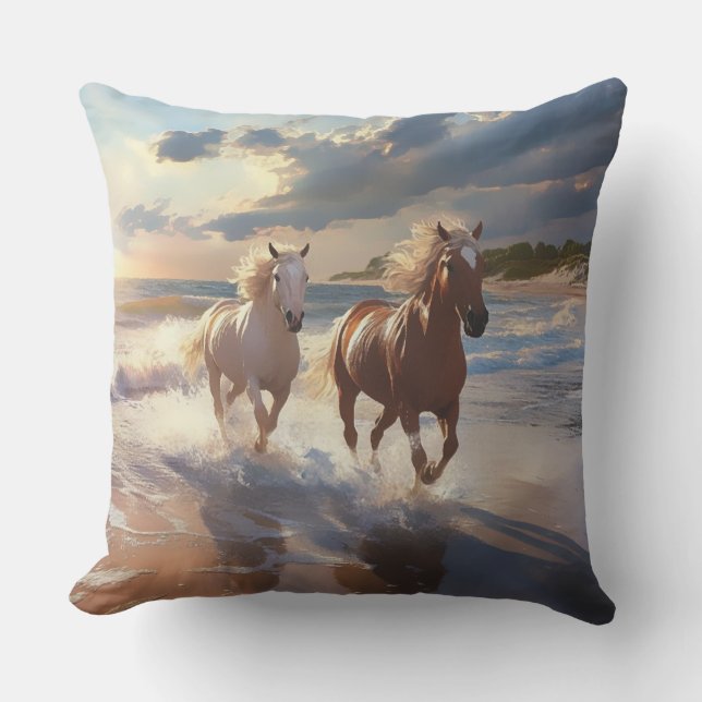 Paarden    buitenkussen (Voorkant)