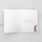  paarden, Bunny, Flowers en Books Birthday Kaart (Binnen)
