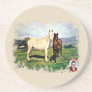 Paarden/Cabalos/Horses Zandsteen Onderzetter