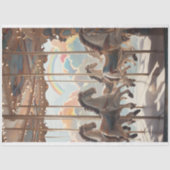  paarden Carrousel Decoupage papier. Tissuepapier (Voorkant)