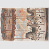  paarden Carrousel Decoupage papier. Tissuepapier (Voorkant)