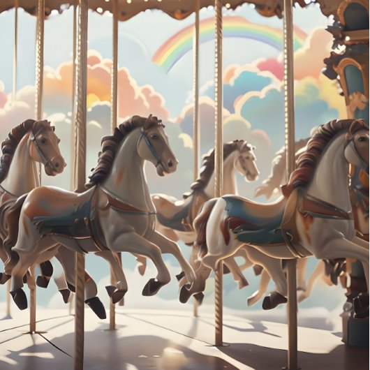  paarden Carrousel Decoupage papier. Tissuepapier