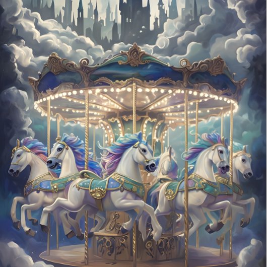  paarden Carrousel Decoupage papier. Tissuepapier