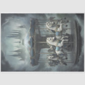  paarden Carrousel Decoupage papier. Tissuepapier (Voorkant)