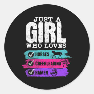 Paarden Cheerleading Ramen Gewoon Een Meisje Dat P Ronde Sticker