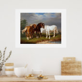 Paarden circa 1864 poster (Keuken)